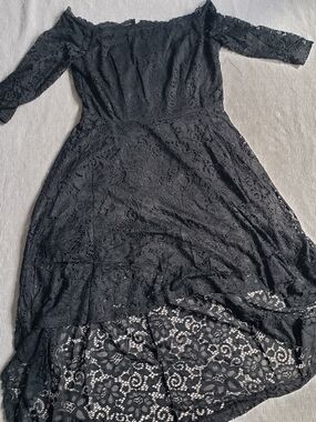 Dressystar Black Lace Off-Shoulder Long Sleeve Dress XL NWT Wedding Guest Prom